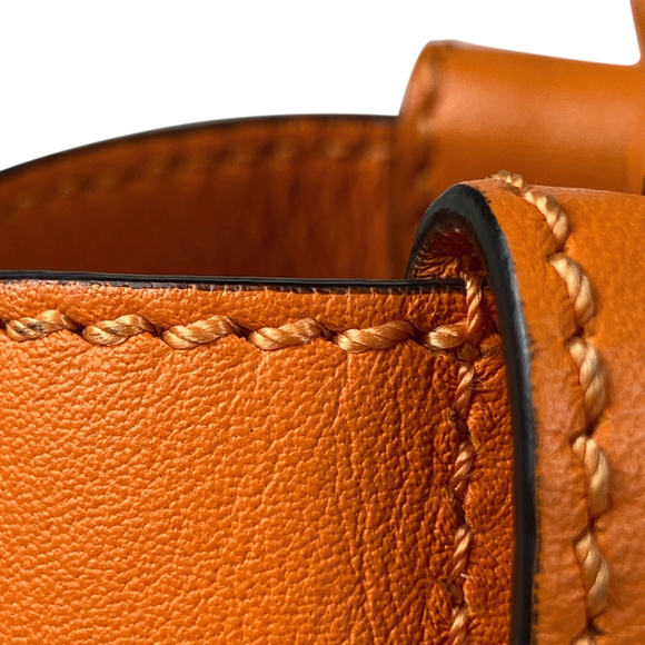 Fendi Peekaboo Regular Leather Shoulder Bag Orange - Picture 8 of 13